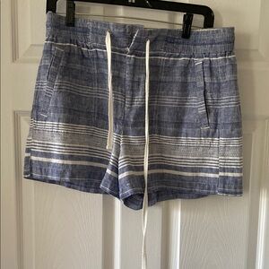 Striped Blue and White Drawstring Shorts